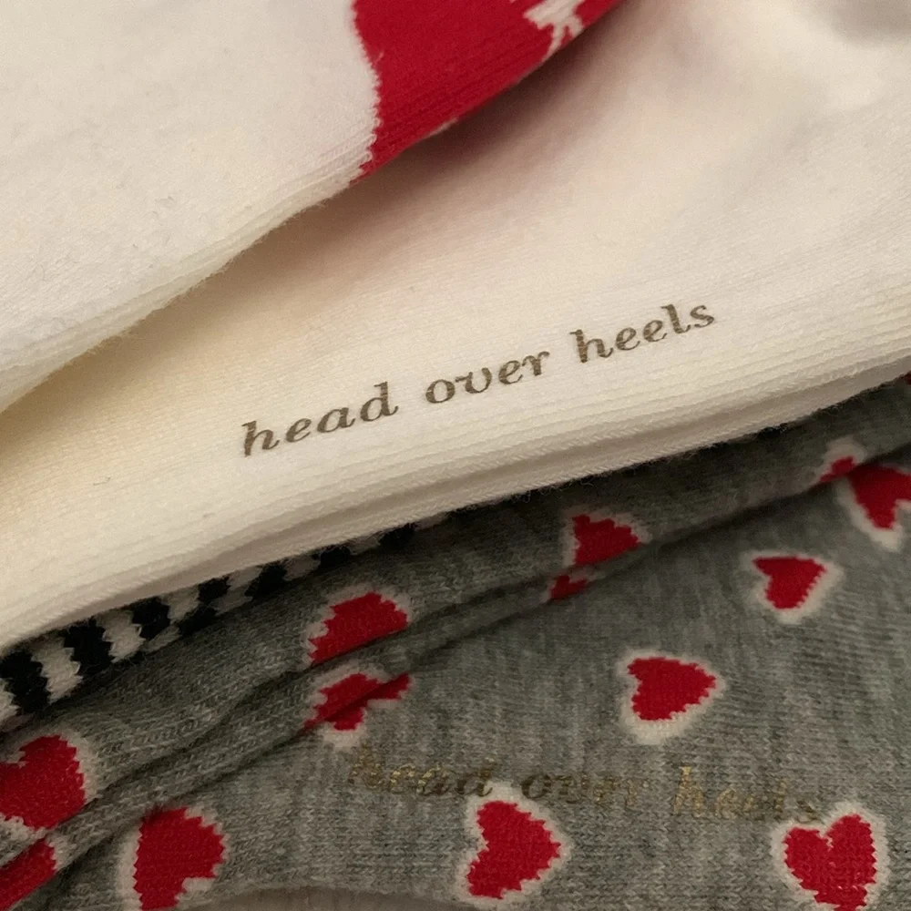 Kate Spade NY Heart Skips A Beat Crew Socks 3 pairs One Size Multi Color - Picture 4 of 4
